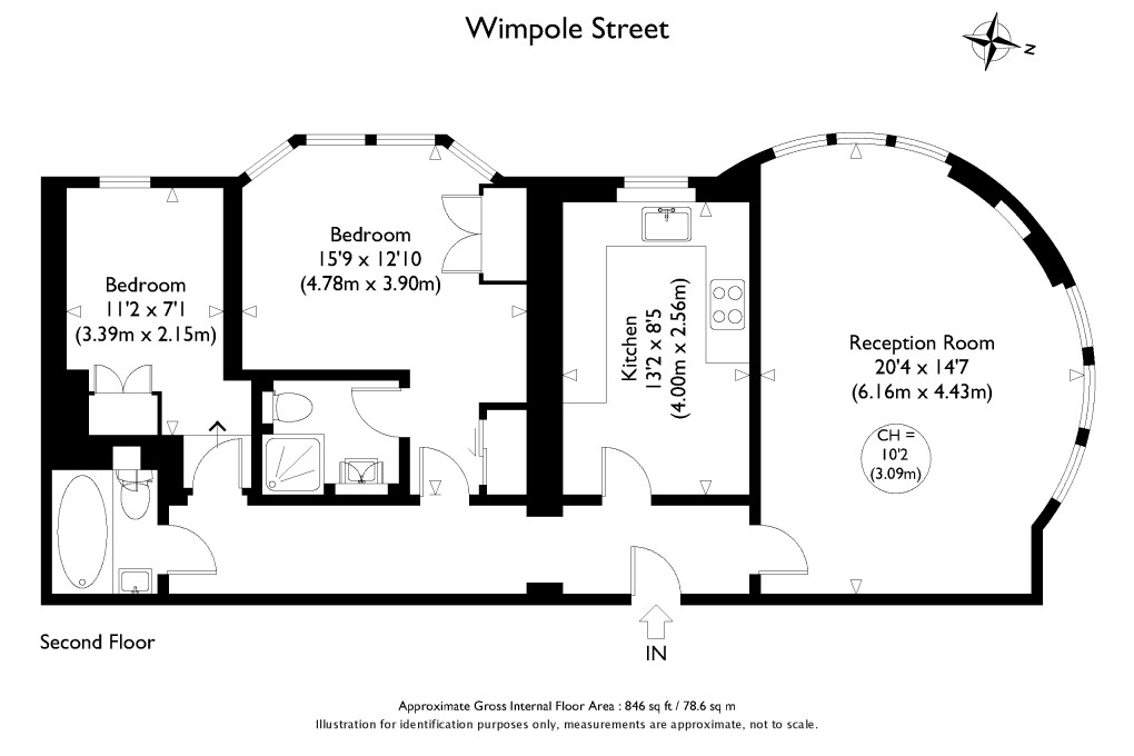 Floorplan for Wimpole Street, London