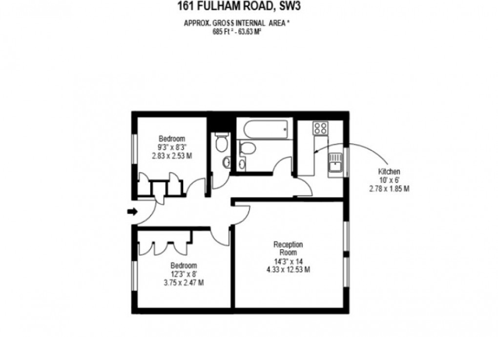 Floorplan for Fulham Road, London