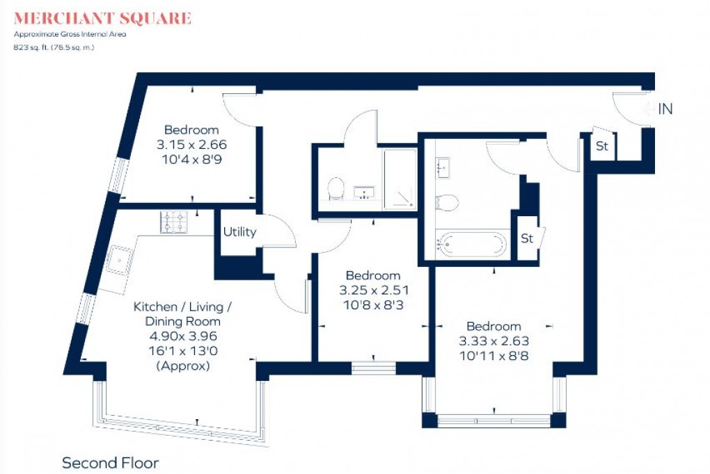 Floorplan for Merchant Square East, London