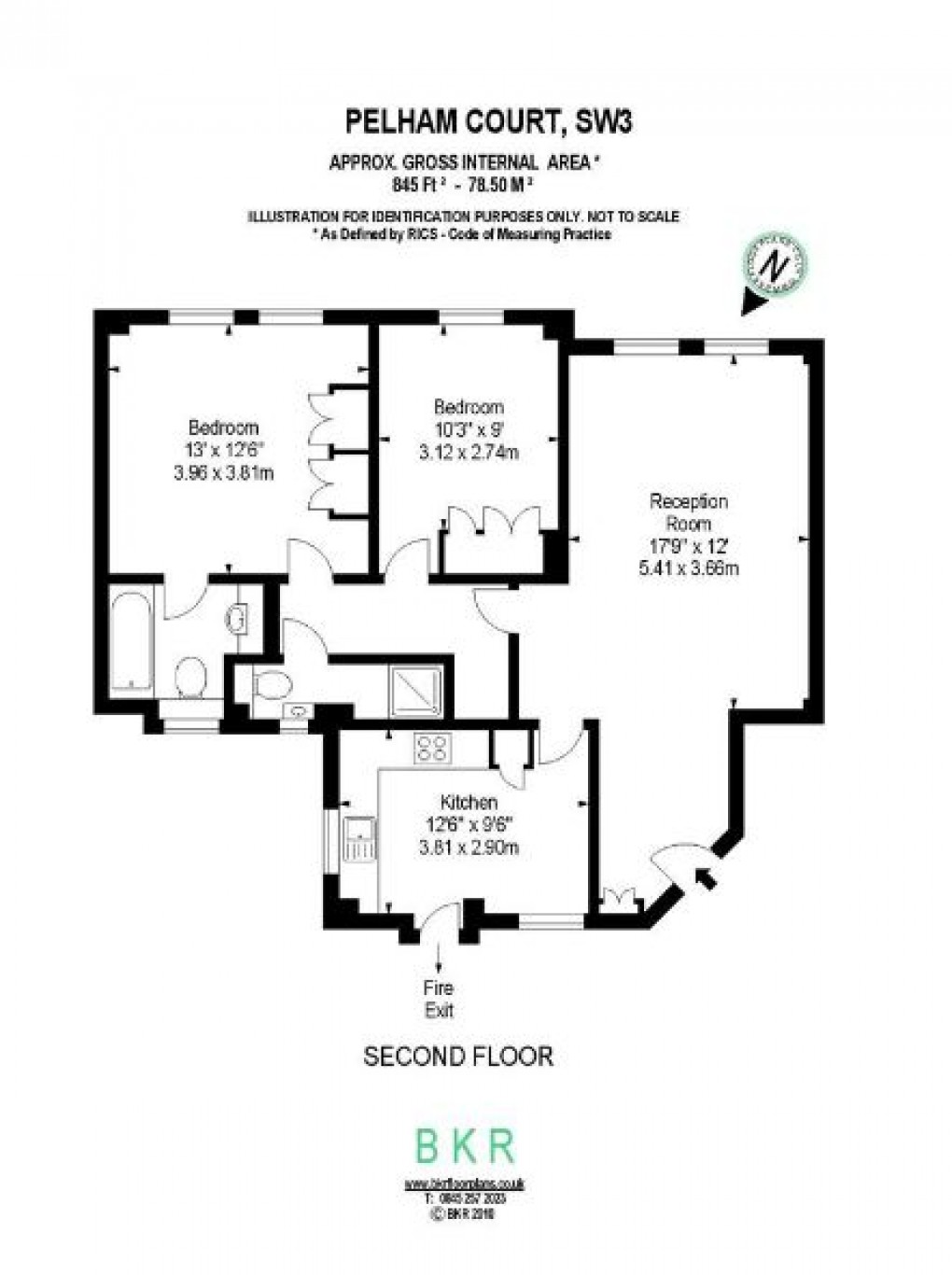 Floorplan for Fulham Road, London