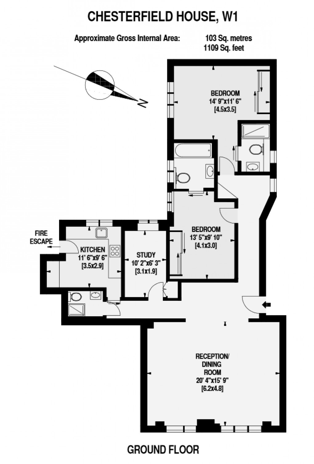 Floorplan for Chesterfield Gardens, Mayfair, London