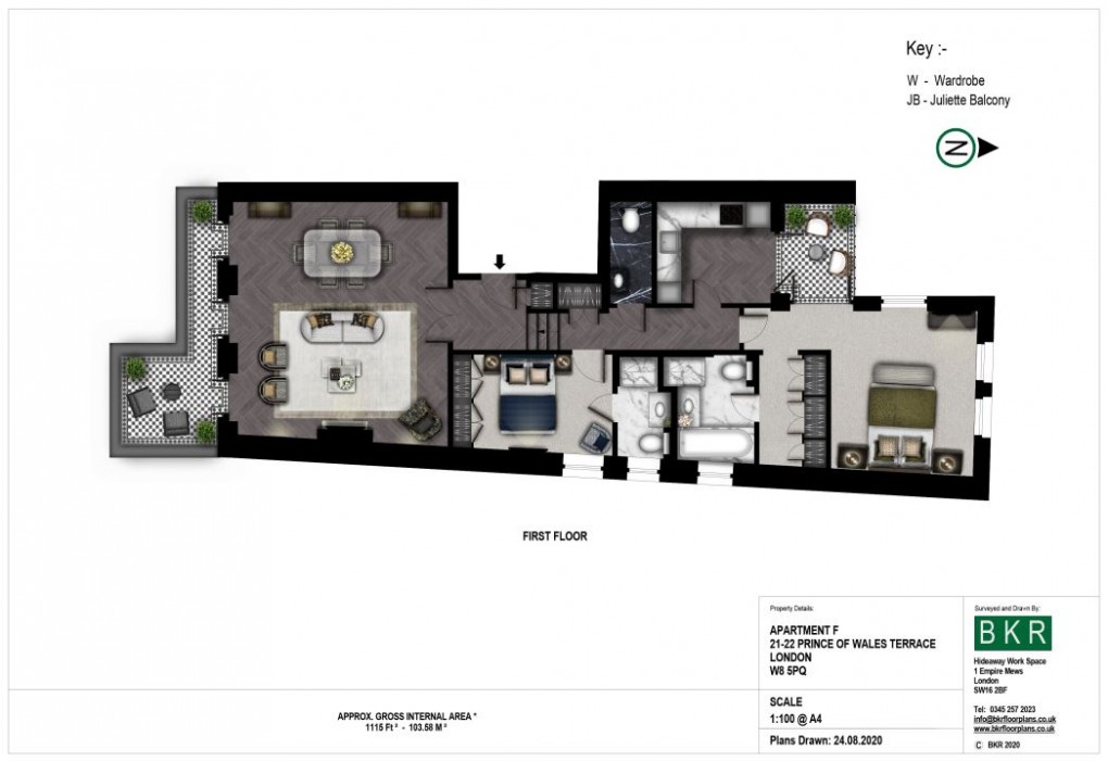 Floorplan for Prince of Wales Terrace, London