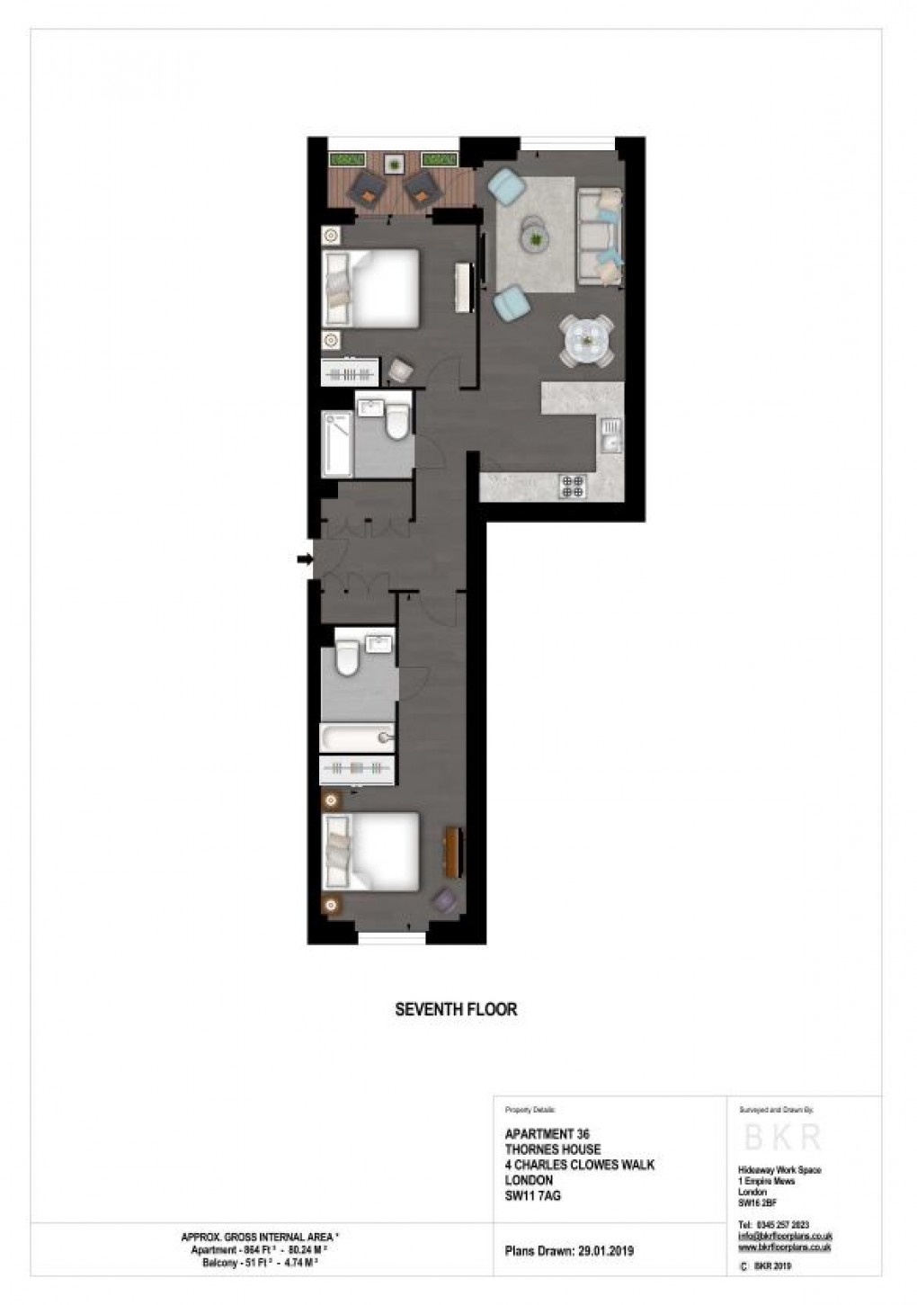 Floorplan for Charles Clowes Walk, Battersea, London
