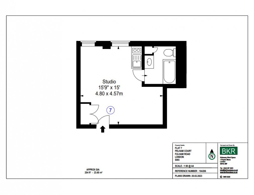 Floorplan for Fulham Road, Chelsea, London