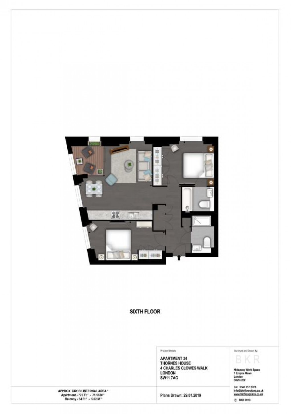 Floorplan for Charles Clowes Walk, London