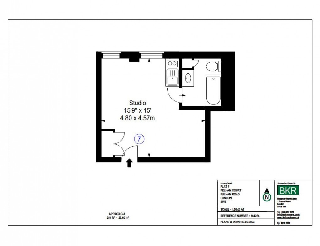 Floorplan for Fulham Road, Chelsea, London